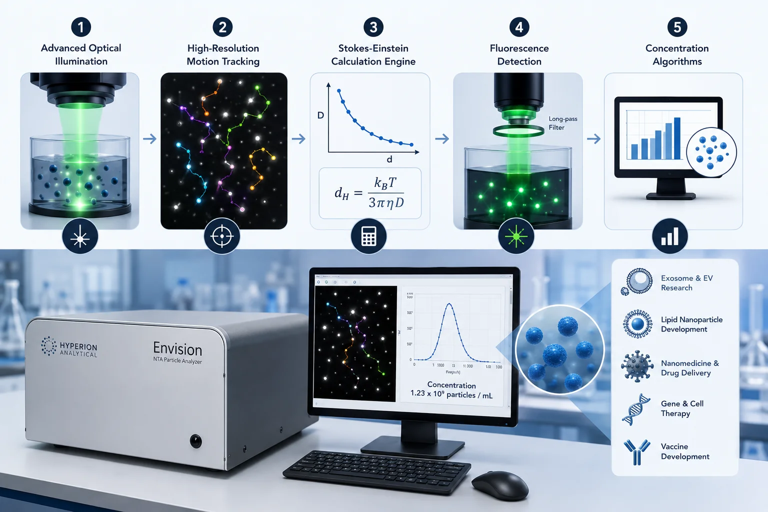 Nanoparticle Tracking Analysis working process